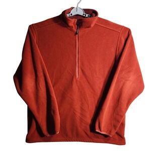 LLBean Mens XL Tall Red Fleece Quarter Zip Pullover Sweatshirt ATHLEISURE